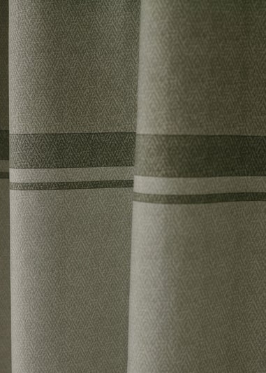 Catherine Lansfield Melville Lined Eyelet Curtains Green