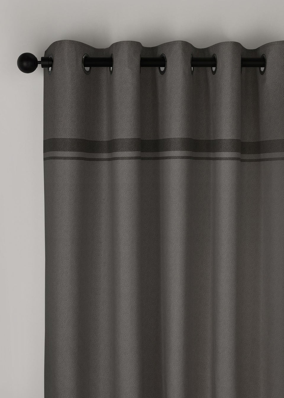 Catherine Lansfield Melville Lined Eyelet Curtains Grey