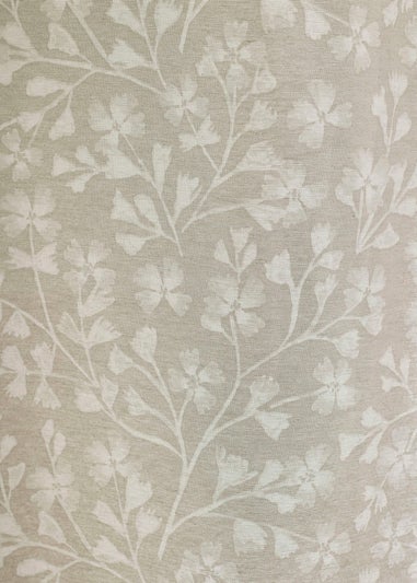 Catherine Lansfield Brooke Floral Lined Eyelet Curtains Natural