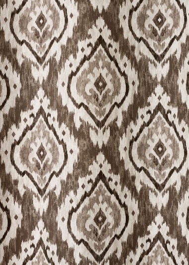 Pineapple Elephant Suri Geo Lined Eyelet Curtains Natural