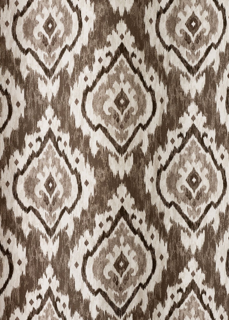 Pineapple Elephant Suri Geo Lined Eyelet Curtains Natural