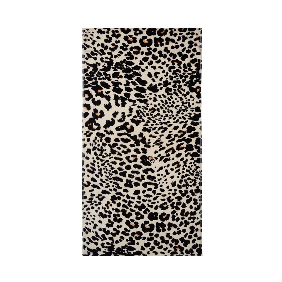 Catherine Lansfield Leopard Cotton Beach Sun Lounger Towel