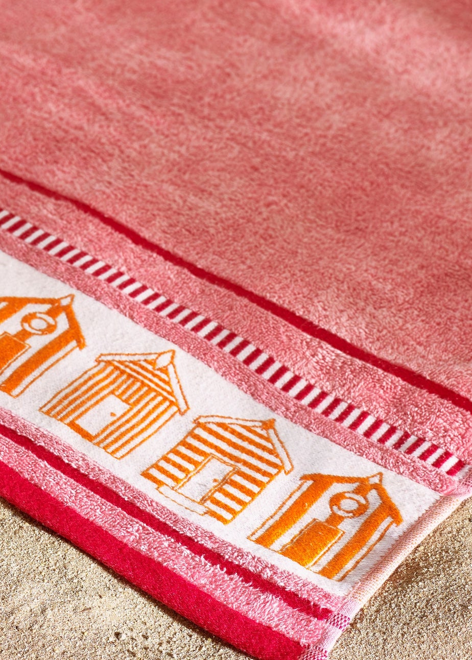 Catherine Lansfield Beach Huts Cotton Extra Large Beach Towel