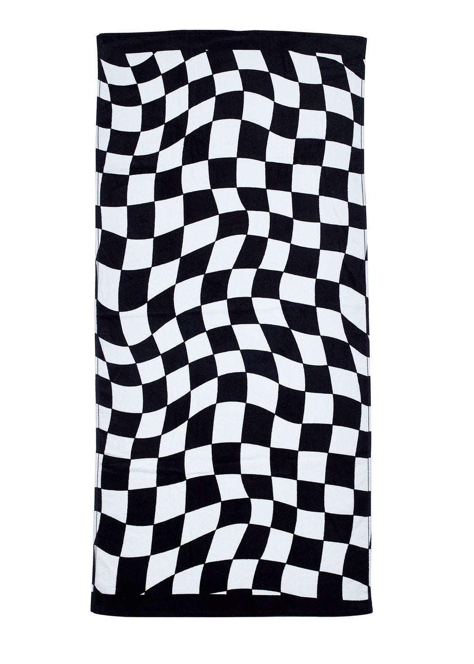 Catherine Lansfield Checkerboard Cotton Beach Towel