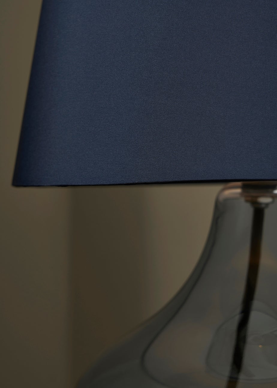 BHS Elder Glass Table Lamp Blue (33cm x 24cm)