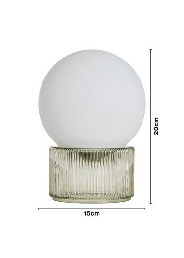 BHS Apple White Glass Ball Table Lamp (20cm x 15cm)
