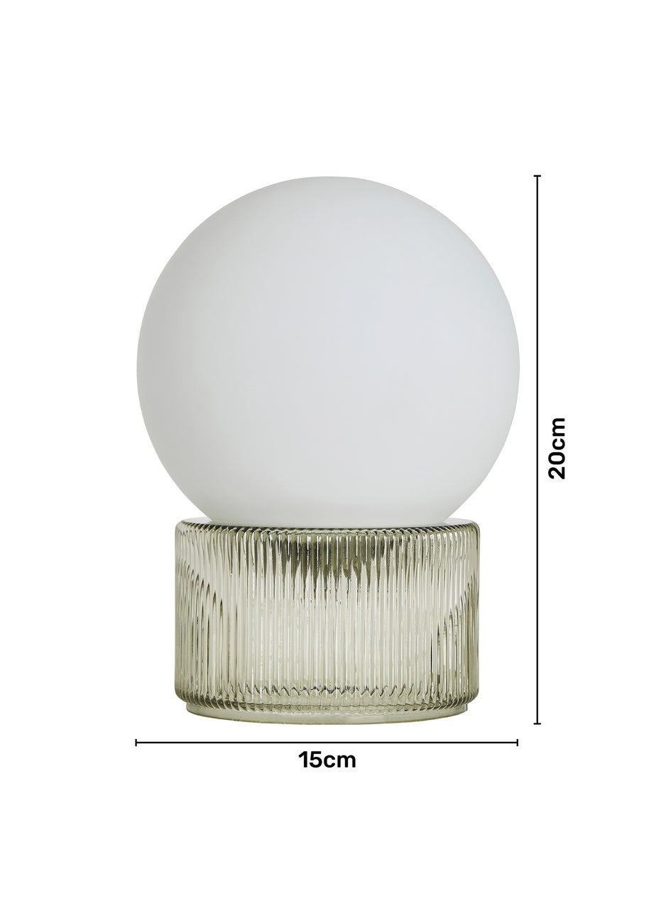 BHS Apple White Glass Ball Table Lamp (20cm x 15cm)