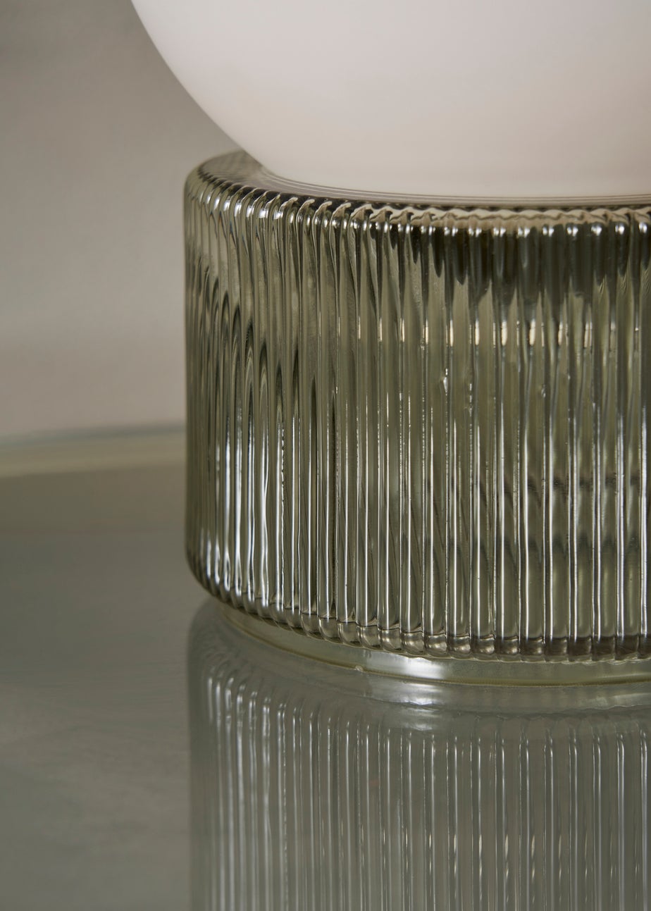 BHS Apple White Glass Ball Table Lamp (20cm x 15cm)