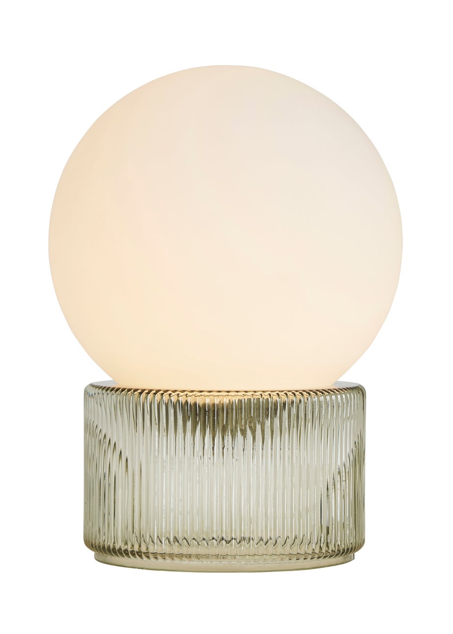 BHS Apple White Glass Ball Table Lamp (20cm x 15cm)