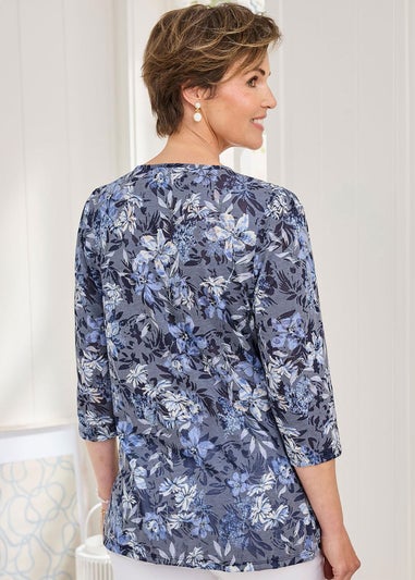 Cotton Traders Navy Burnout Jersey Tunic