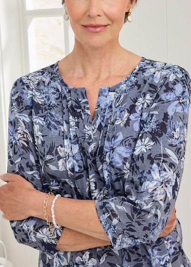 Cotton Traders Navy Burnout Jersey Tunic