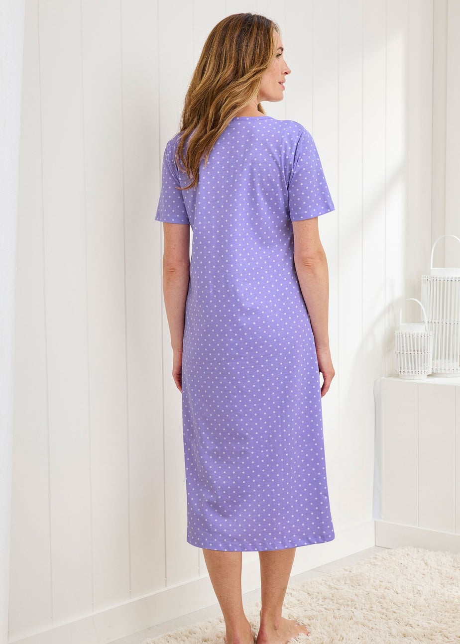 Cotton Traders Lavender 2 Pack Short Sleeve Nightdresses