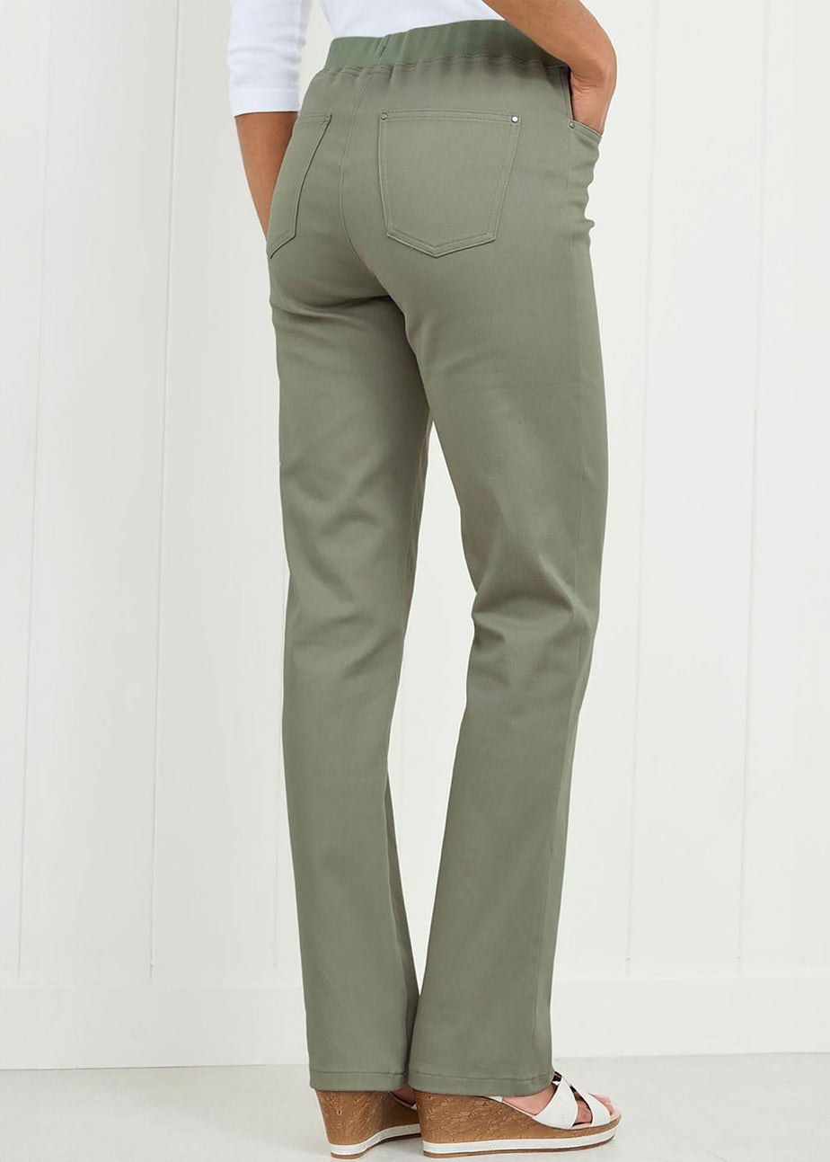 Cotton Traders Citron Premium Pull-On Twill Straight-Leg Jeans