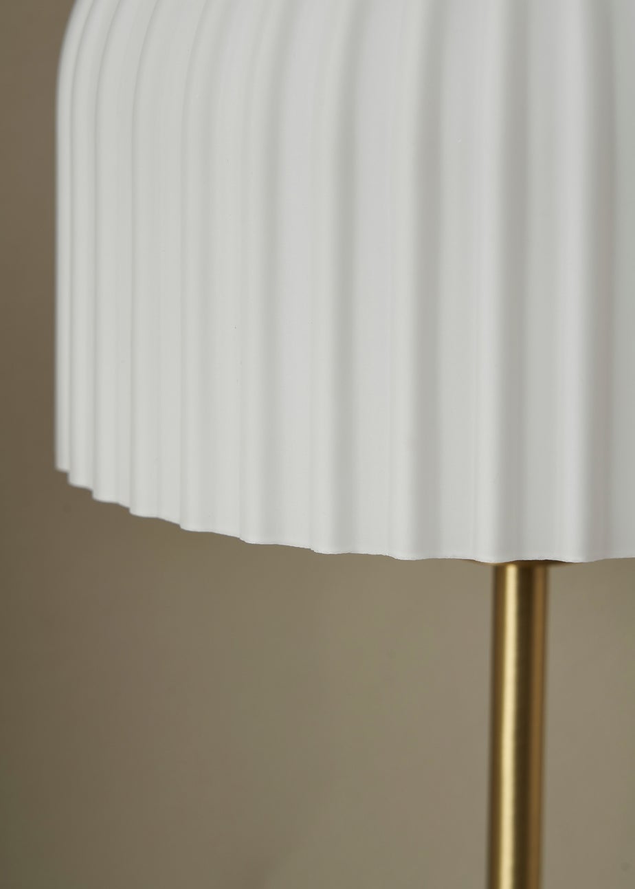 BHS Costa Brass Table Lamp with Ribbed White glass (38cm x 19cm)