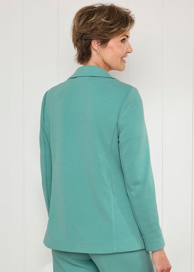 Cotton Traders Dusty Jade Textured Jersey Unlined Blazer