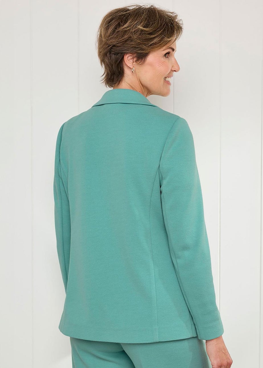 Cotton Traders Dusty Jade Textured Jersey Unlined Blazer