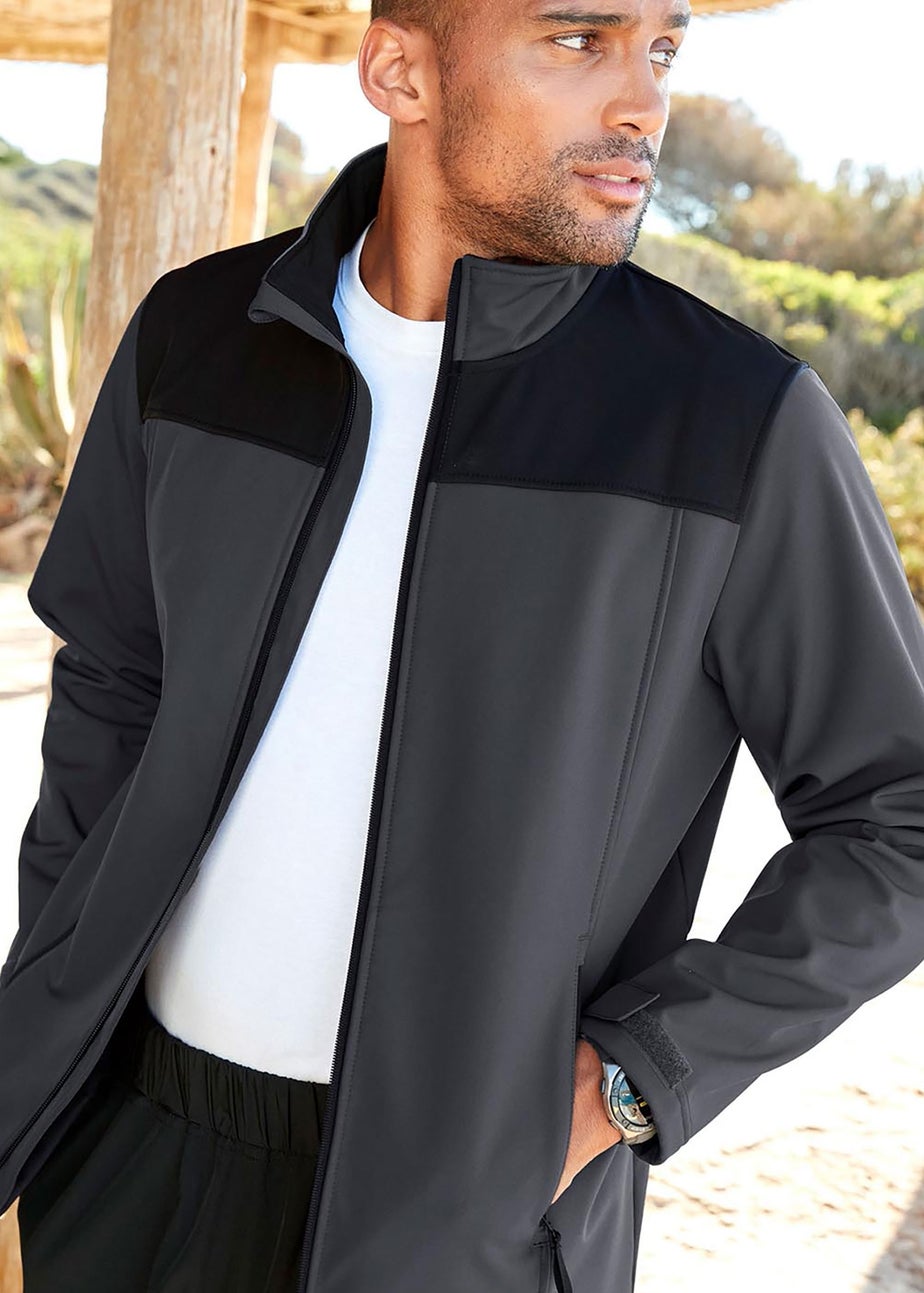 Cotton Traders Dark Grey Showerproof Fleece-Lined Jacket