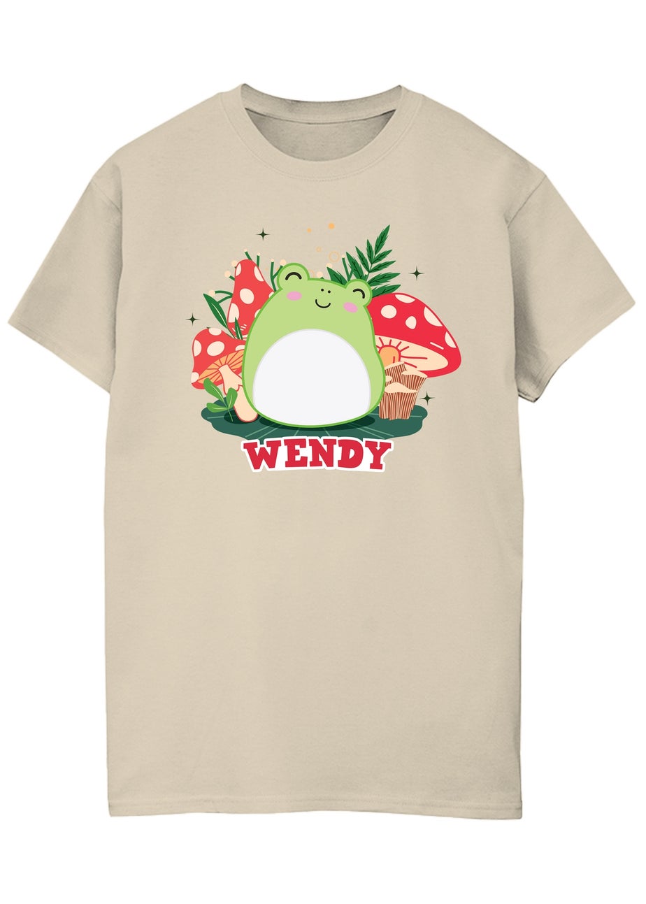 Squishmallows Wendy Mushrooms Women Sand Boyfriend Fit T-Shirt