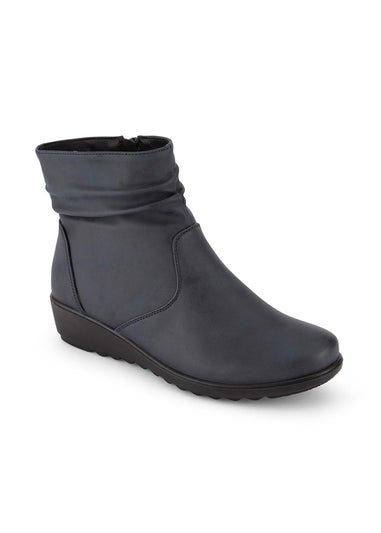 Cotton Traders Slate Dark Blue Core Comfort Flexisole Boots