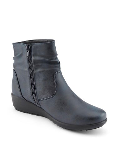 Cotton Traders Slate Dark Blue Core Comfort Flexisole Boots