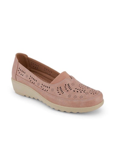 Cotton Traders Pale Pink Soft Step Elasticated Slip On Shoes