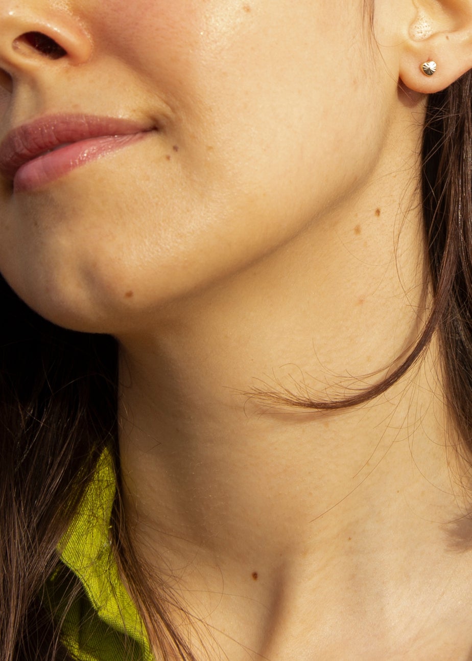 Golden Moments 9ct Yellow Gold Diamond Cut Heart Stud Earrings