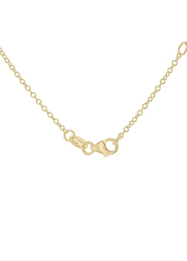 Golden Moments 9ct Yellow Gold CZ Heart-Outline Slider Pendant Adjustable Necklace