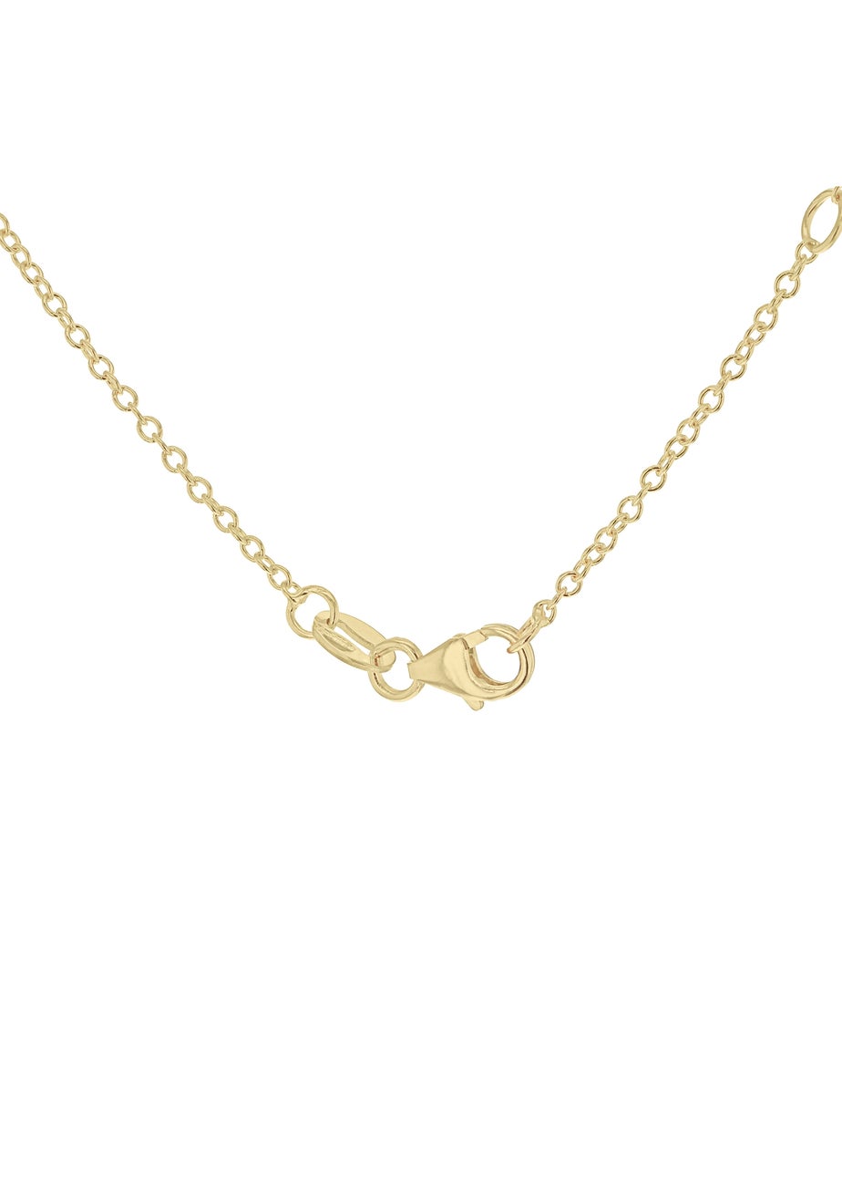 Golden Moments 9ct Yellow Gold CZ Heart-Outline Slider Pendant Adjustable Necklace