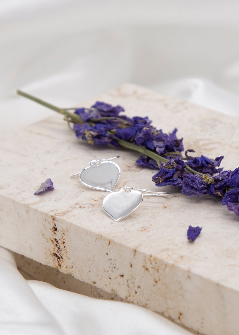 Golden Moments Sterling Silver Polished Heart Drop Earrings