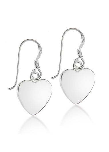 Golden Moments Sterling Silver Polished Heart Drop Earrings