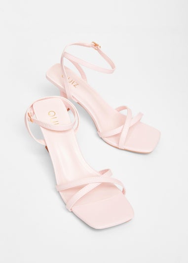 Quiz Pink Strappy Flared Heels