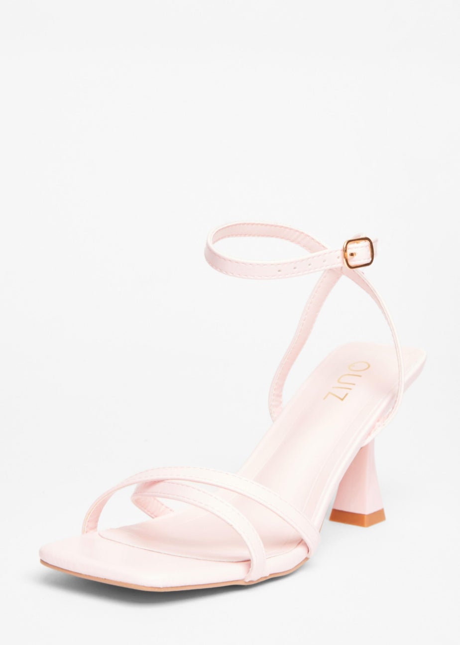 Quiz Pink Strappy Flared Heels