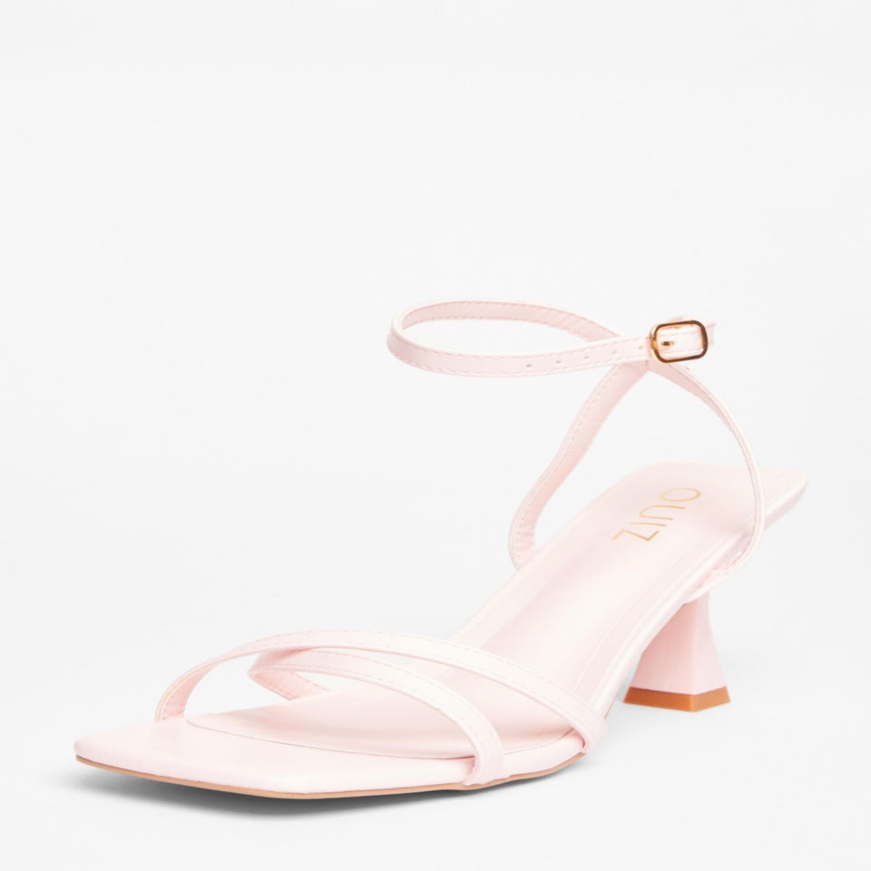 Quiz Pink Strappy Flared Heels