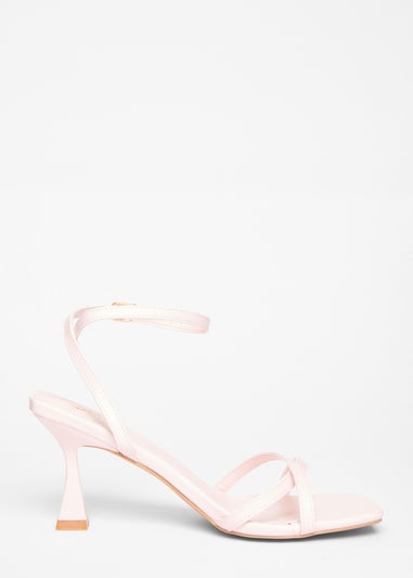 Quiz Pink Strappy Flared Heels