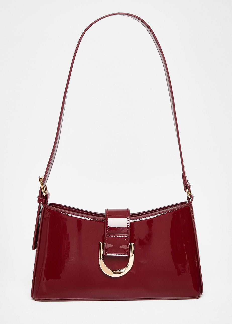 Quiz Red Buckle Detail Shoulder Bag