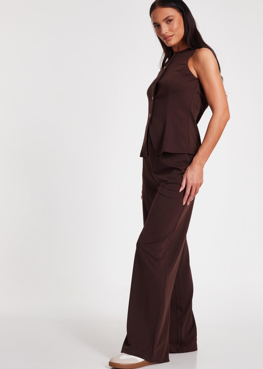 Quiz Brown Wide Leg Trousers