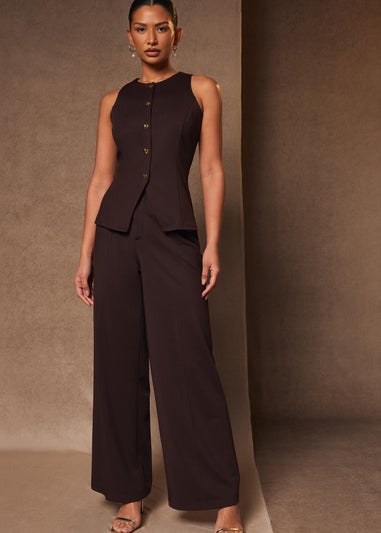 Quiz Brown Wide Leg Trousers