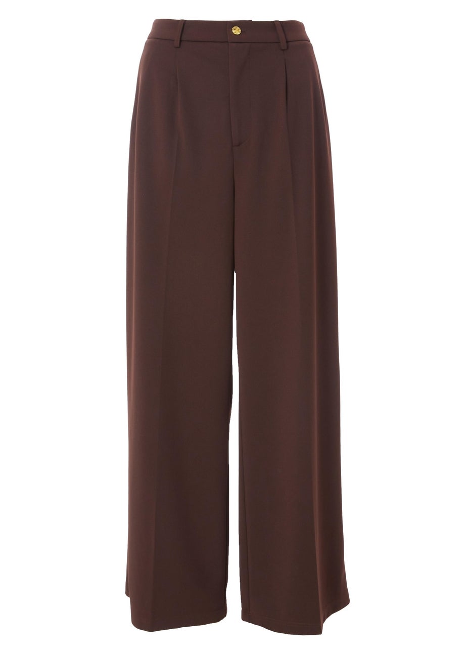 Quiz Brown Wide Leg Trousers