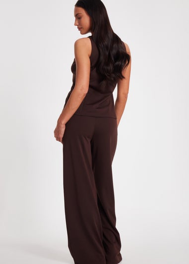 Quiz Brown Wide Leg Trousers