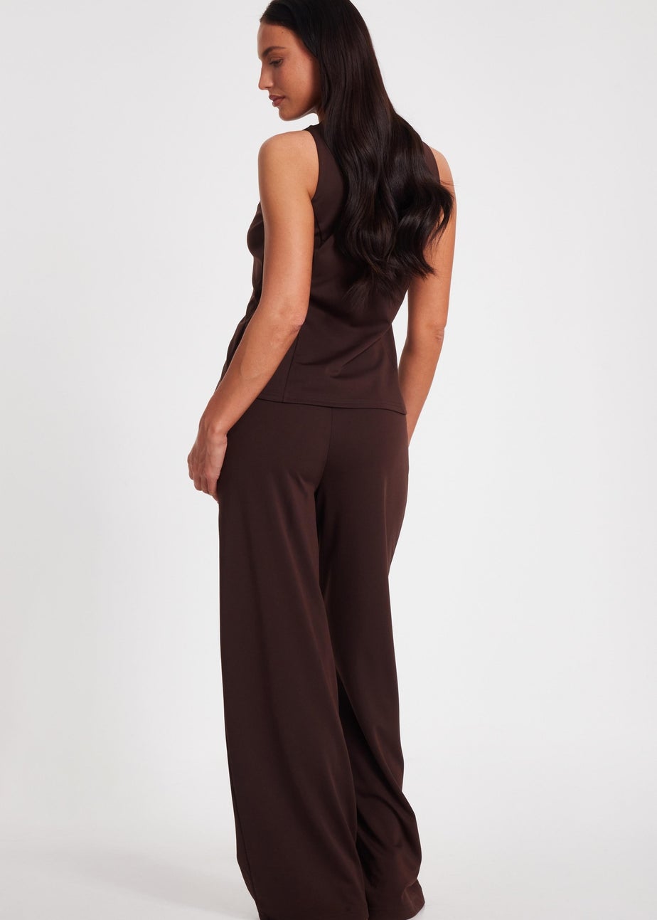 Quiz Brown Wide Leg Trousers