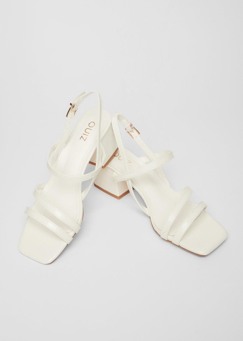 Quiz White Sling Back Heeled Sandal