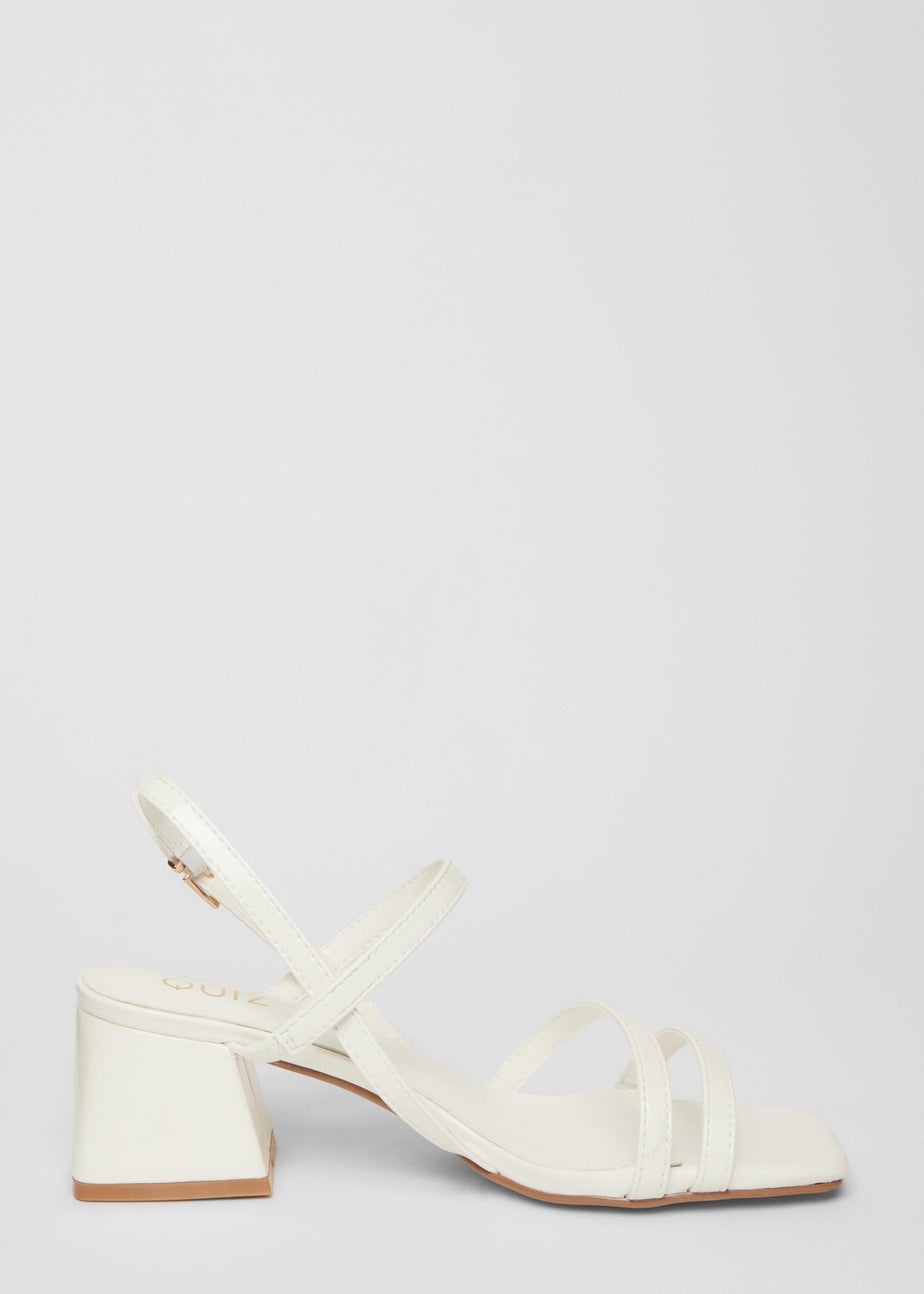 Quiz White Sling Back Heeled Sandal