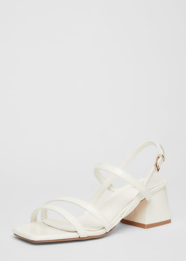 Quiz White Sling Back Heeled Sandal