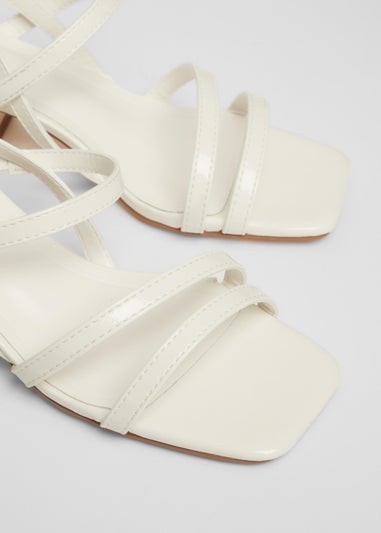 Quiz White Sling Back Heeled Sandal