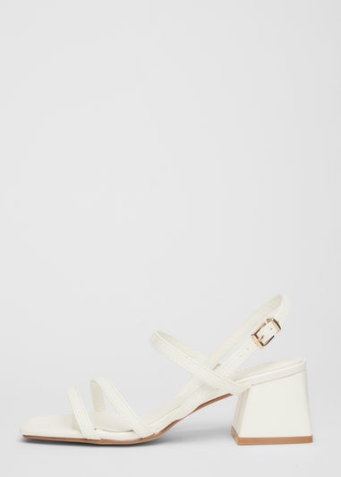 Quiz White Sling Back Heeled Sandal