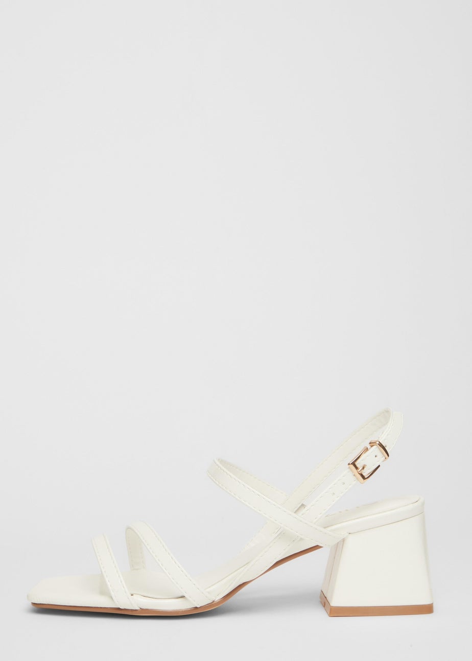 Quiz White Sling Back Heeled Sandal
