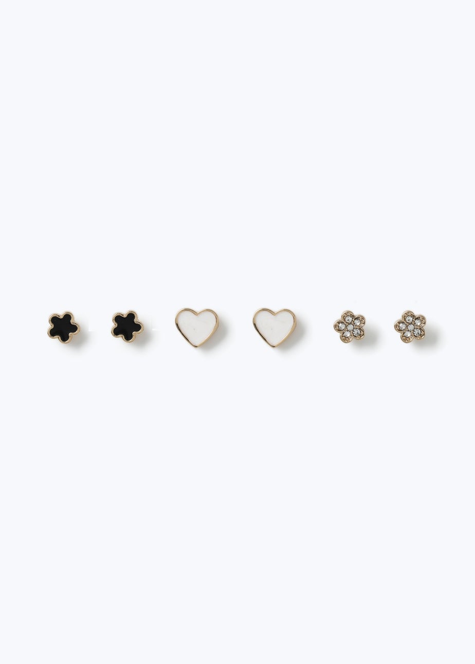 3 Pack Muse Stud Flower Earrings
