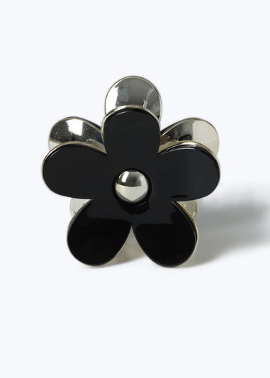 Black Flower Claw Clip