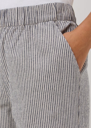 Grey Stripe Pull On Trousers
