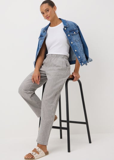 Grey Stripe Pull On Trousers